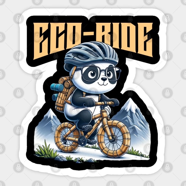 Eco-Friendly Bamboo Bike Panda Sticker by vk09design